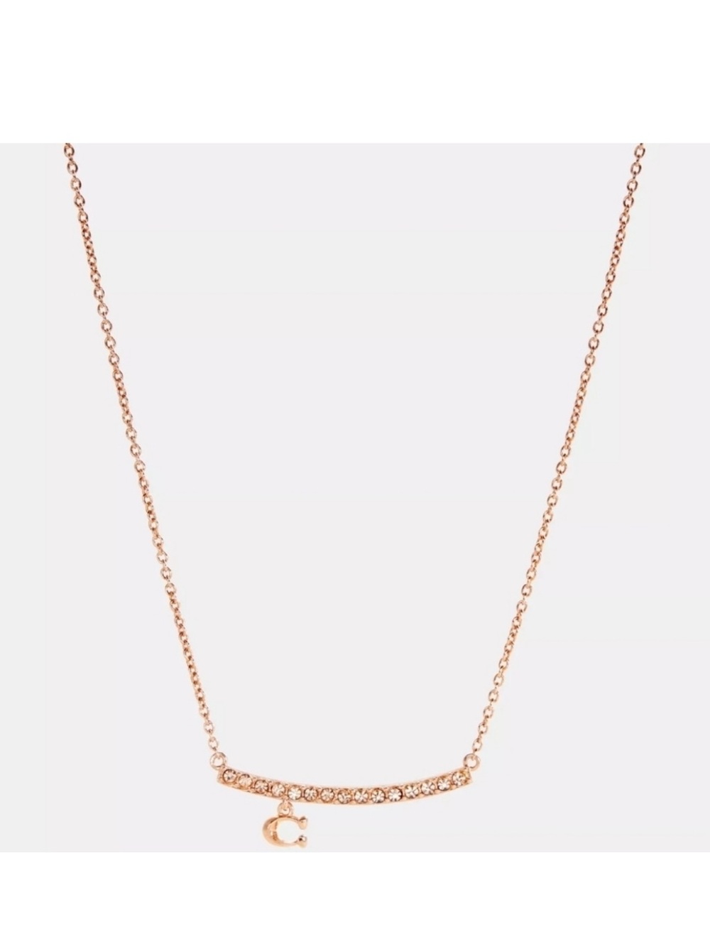 Coach Gold Pavé Bar Necklace